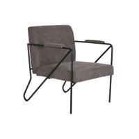 Leunstoel DKD Home Decor Grijs Metaal Polyester (64 x 69,5 x 76 cm)