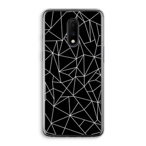 Geometrische lijnen wit: OnePlus 7 Transparant Hoesje
