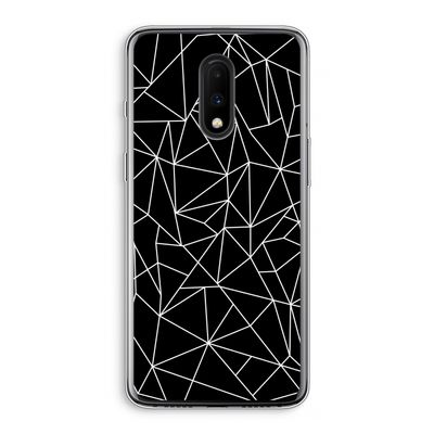 Geometrische lijnen wit: OnePlus 7 Transparant Hoesje