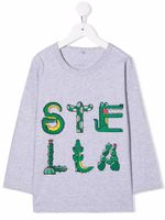 Stella McCartney Kids haut à logo imprimé - Gris