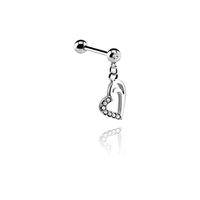 Jeweled Barbell with Charm Chirurgisch staal 316L / Belegde messing Barbells - thumbnail