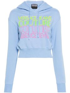 Versace Jeans Couture hoodie en coton à logo imprimé - Bleu