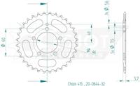 ESJOT achtertandwiel "0844" chain wheel 415 32z steel black