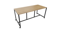 Verrijdbare vergadertafel 4911 - 240 x 108 cm. - Zwart - Eiken YT49a