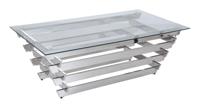 Artistiq Salontafel 'Sheneka' Glas, 130 x 70cm, kleur Zilver