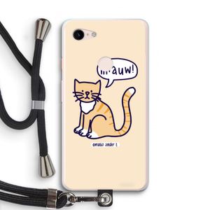 Miauw: Pixel 3 XL Transparant Hoesje met koord