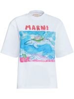 Marni t-shirt en coton à imprimé graphique - Blanc