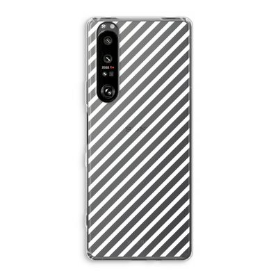 Strepen zwart-wit: Sony Xperia 1 III Transparant Hoesje
