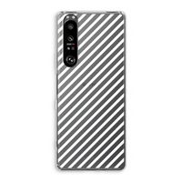 Strepen zwart-wit: Sony Xperia 1 III Transparant Hoesje
