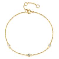 Elenza Goudkleurige Armband met Drie Glinsterende Kristallen