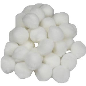 Pompons - 150x - wit - 20 mm - hobby/knutsel materialen