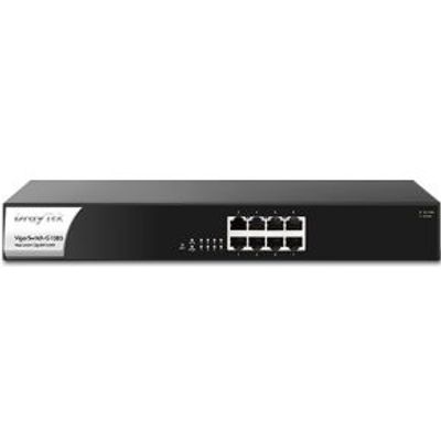 Draytek VigorSwitch G1085 Managed Gigabit Ethernet (10/100/1000) 1U Zwart, Zilver
