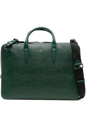 Smythson porte-documents fin Panama en cuir - Vert
