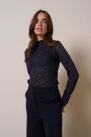 Studio Anneloes Reagan Lace Top 13362 T-shirt Lange Mouw 6900 Dark Blue
