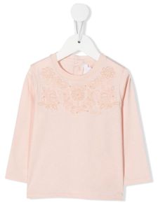 Chloé Kids sweat à fleurs brodées - Rose