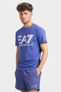 EA7 Emporio Armani Big Logo T-Shirt Heren Blauw/Wit - Maat XS - Kleur: DonkerblauwOranje | Soccerfanshop