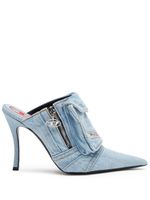 Diesel D-Venus Pocket 100mm denim mules - Bleu