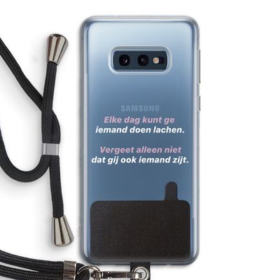 gij zijt ook iemand: Samsung Galaxy S10e Transparant Hoesje met koord