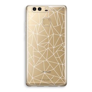 Geometrische lijnen wit: Huawei P9 Transparant Hoesje
