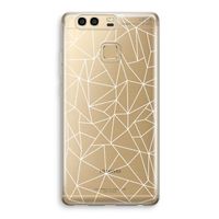 Geometrische lijnen wit: Huawei P9 Transparant Hoesje