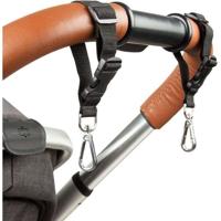 Set van 2 luiertasclips voor kinderwagens - TINEO - Karabijnhaken - Zwart