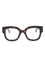 Gucci Eyewear lunettes de vue Double G à monture pilote - Marron