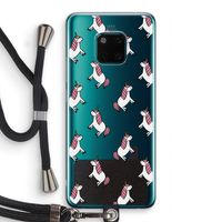 Eenhoorns overal: Huawei Mate 20 Pro Transparant Hoesje met koord