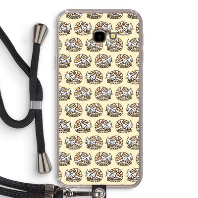 Slapende poes: Samsung Galaxy J4 Plus Transparant Hoesje met koord