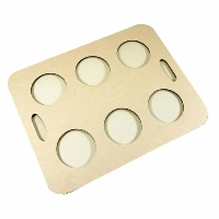 Draagtray 6-gaats karton 280x220mm diameter (50 stuks)