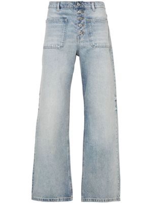 Courrèges jean droit à logo brodé - Bleu