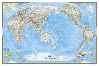 Wereldkaart Politiek, pacific centered, 185 x 122 cm | National Geographic - thumbnail