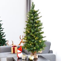 90 cm Kunstkerstboom Groene Sparrenboom met 50 LED-lampjes en Timerfunctie Kerstboom Groen