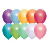Feest ballonnen - metallic multi - 10x stuks - 30 cm - verjaardag versiering