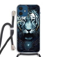 Darkness Tiger: iPhone 12 Transparant Hoesje met koord