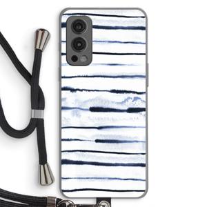 Ink Stripes: OnePlus Nord 2 5G Transparant Hoesje met koord