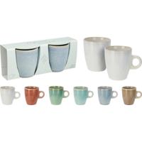 Siaki Koffiemok / theemok Faye - set 2x - wit - 220 ml - mokken - keramiek