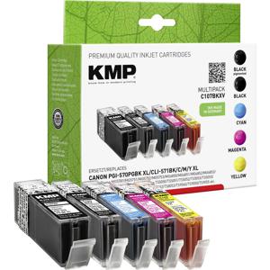 KMP Inktcartridge vervangt Canon PGI-570PGBK XL, CLI-571BK XL, CLI-571C XL, CLI-571M XL, CLI-571Y XL Compatibel Combipack Zwart, Foto zwart, Cyaan, Magenta,