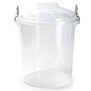 Set van 2x stuks afvalemmers/vuilnisemmers transparant 21 liter met deksel