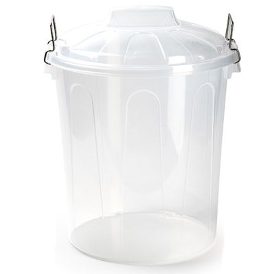 Set van 2x stuks afvalemmers/vuilnisemmers transparant 21 liter met deksel