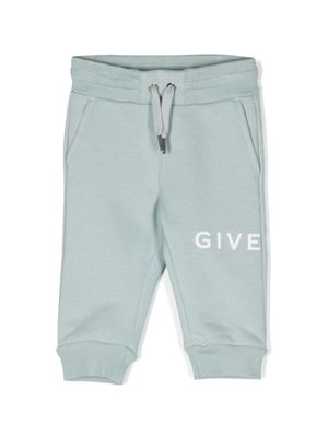 Givenchy Kids pantalon à logo imprimé - Bleu