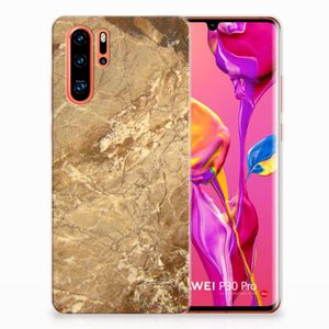 Huawei P30 Pro TPU Siliconen Hoesje Marmer Creme