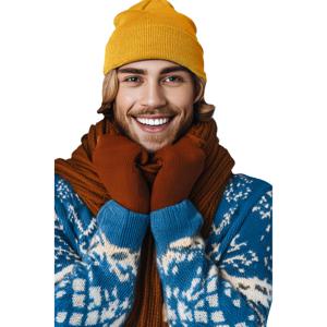 Wintermuts Beanie Yukon - geel - heren/dames - sterk/zacht/licht gebreid 100% Acryl