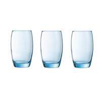 Arcoroc Waterglazen/drinkglazen - 6x stuks - transparant blauw - 350 ml - Glazen