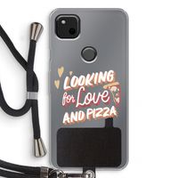 Pizza is the answer: Pixel 4a Transparant Hoesje met koord