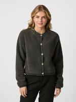 Neo Noir Limo Fluffy Knit Cardigan | Dark