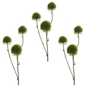 3x stuks kunstbloemen anjer takken 58 cm groen