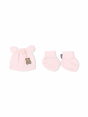Moschino Kids lot de chaussettes et bonnet à motif Teddy Bear - Rose