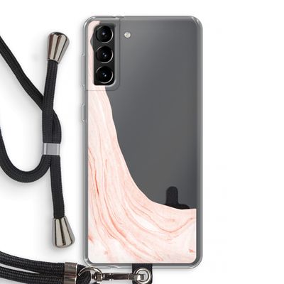 Peach bath: Samsung Galaxy S21 Plus Transparant Hoesje met koord