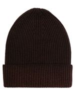 Altea bonnet en maille nervurée à ourlet retroussé - Marron