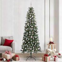 Kunstkerstboom met 300 LED Groen 240 cm PVC en Plastic en Staal